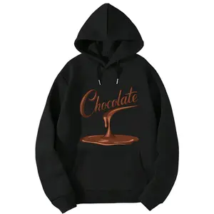 Comfortable Women’s Hoodie Featuring Dripping Chocolate Print, Long Sleeves
