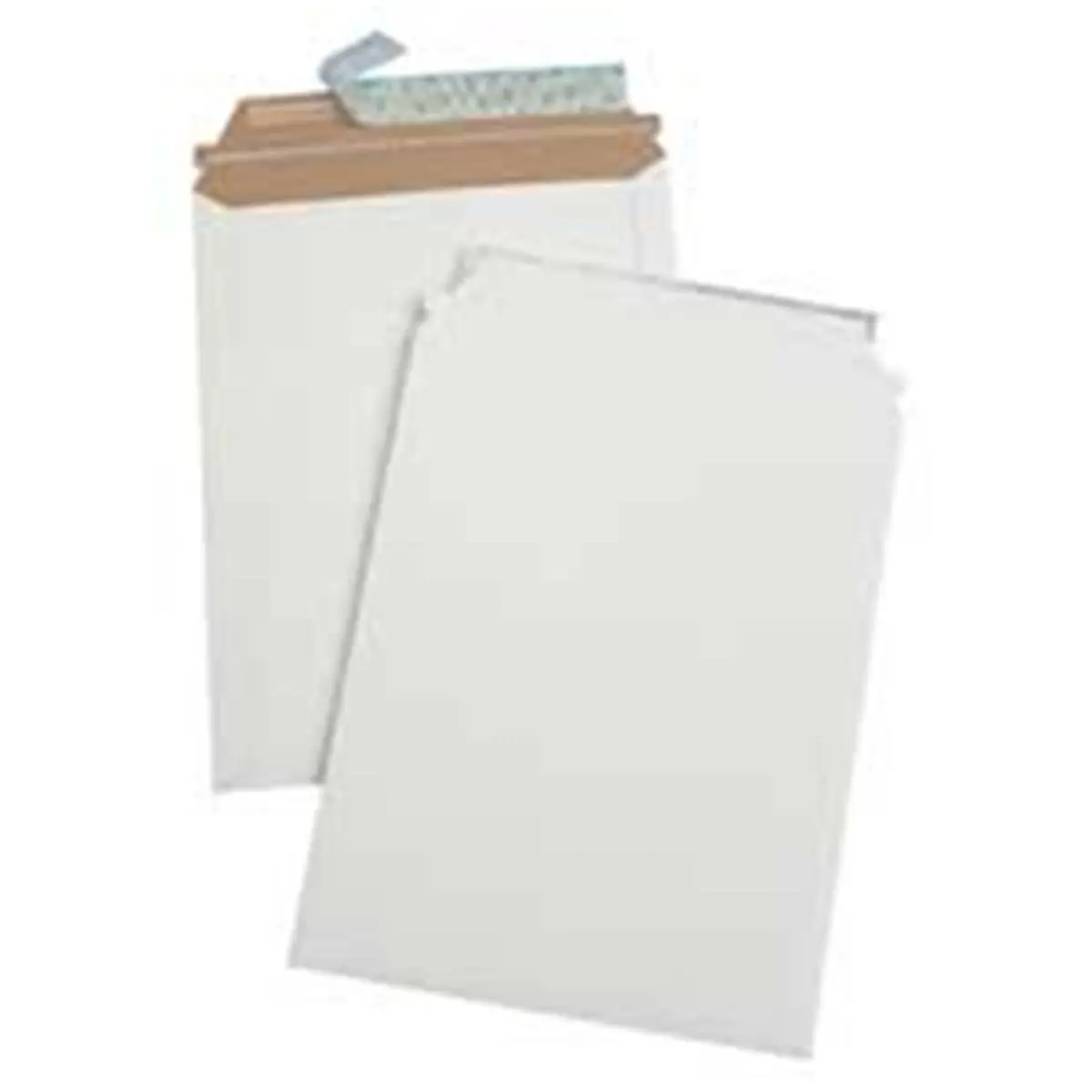 Cardboard Photo-Document Mailer - 26 Pt. - 12.75in x15in White Recycled Paper Mailer, Easy Opening, Sealed/Corrugated/Package Delivery Box Envelopes & Postal Supplies for Important Documents, No Moisture Seal