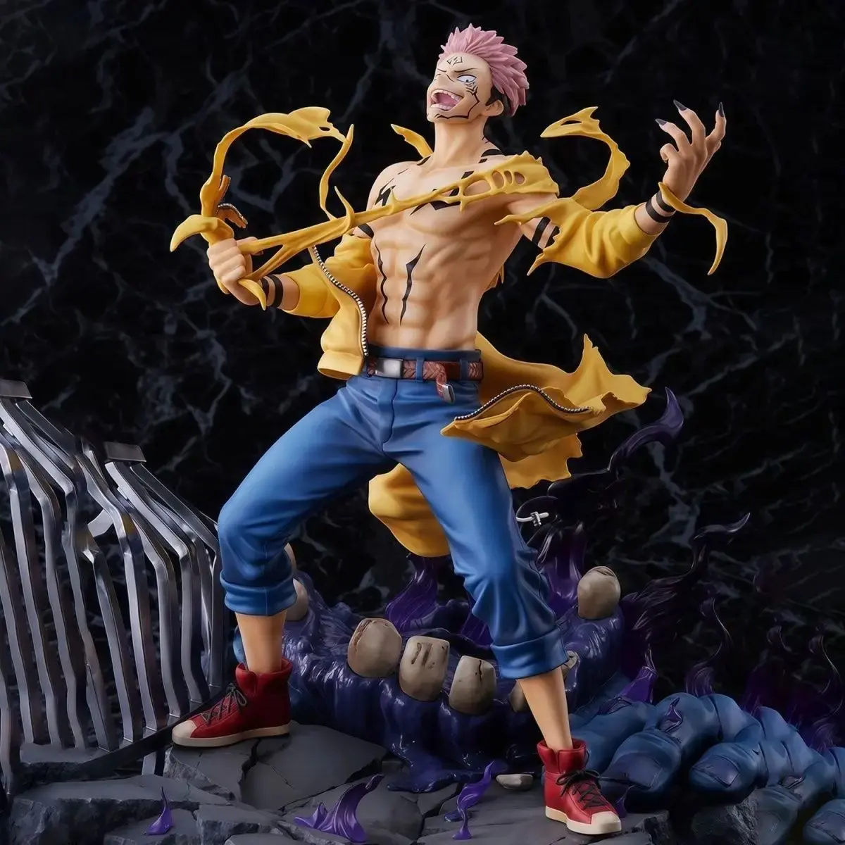 28cm 11.02 inch Anime Ryomen Sukuna Action Figures Pvc Statue Desktop Ornamen Collection Statue Model Decoration Room Desk Toys