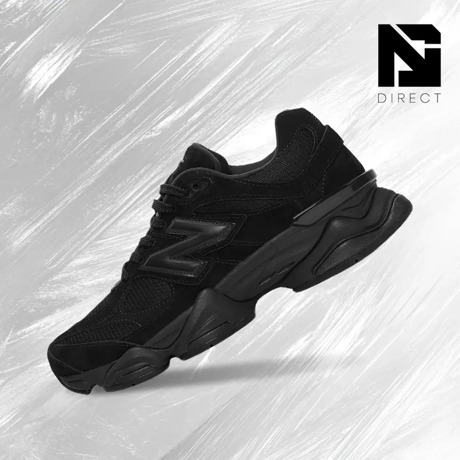 New Balance 9060 Triple Black Unisex Vintage Running Shoes - Shock-Absorbing Comfort, Gym-Streetwear Casual, Spring-Summer Style, U9060BPM