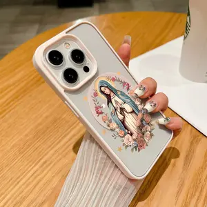 Virgin Mary Pattern Clear Magnetic Phone Case , Compatible with MagSafe Silicone Bumper Protective Cover For iPhone X XSMAX 11 12 13 14 15 16 Pro Max