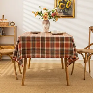 Autumn Plaid Tablecloth, British Retro Style Dining Table Tablecloth, Suitable for Restaurant, Living Room, Coffee Table Cover Cloth