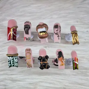 Blk American Princess Press On Nails