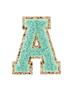 Pistachio Green Glitter Varsity Letter Patch