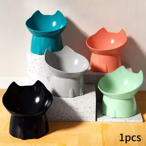 Elevated Cat Feeder Pet Feeding Bowl Neck Support Dog Bowl Large Capacity Cat Bowl Tilted Edge Anti-Spill Pet Supplies