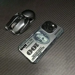 1 new 100 dollar bill pattern mobile phone case, suitable for iPhone 17/16 15 14 13 12 11Pro Max mobile phone protective case, 8 7 Plus, creative boy black mobile phone case birthday Christmas gift Halloween gift boyfriend gift to father family friends