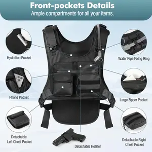 MoKo Hydration Pack with 2L Water Bladder, Hydration Backpack Water Backpack Lightweight Reflective Chest Pack with Gear Holder, Running Vest for Men Women Marathon, Hiking, Biking