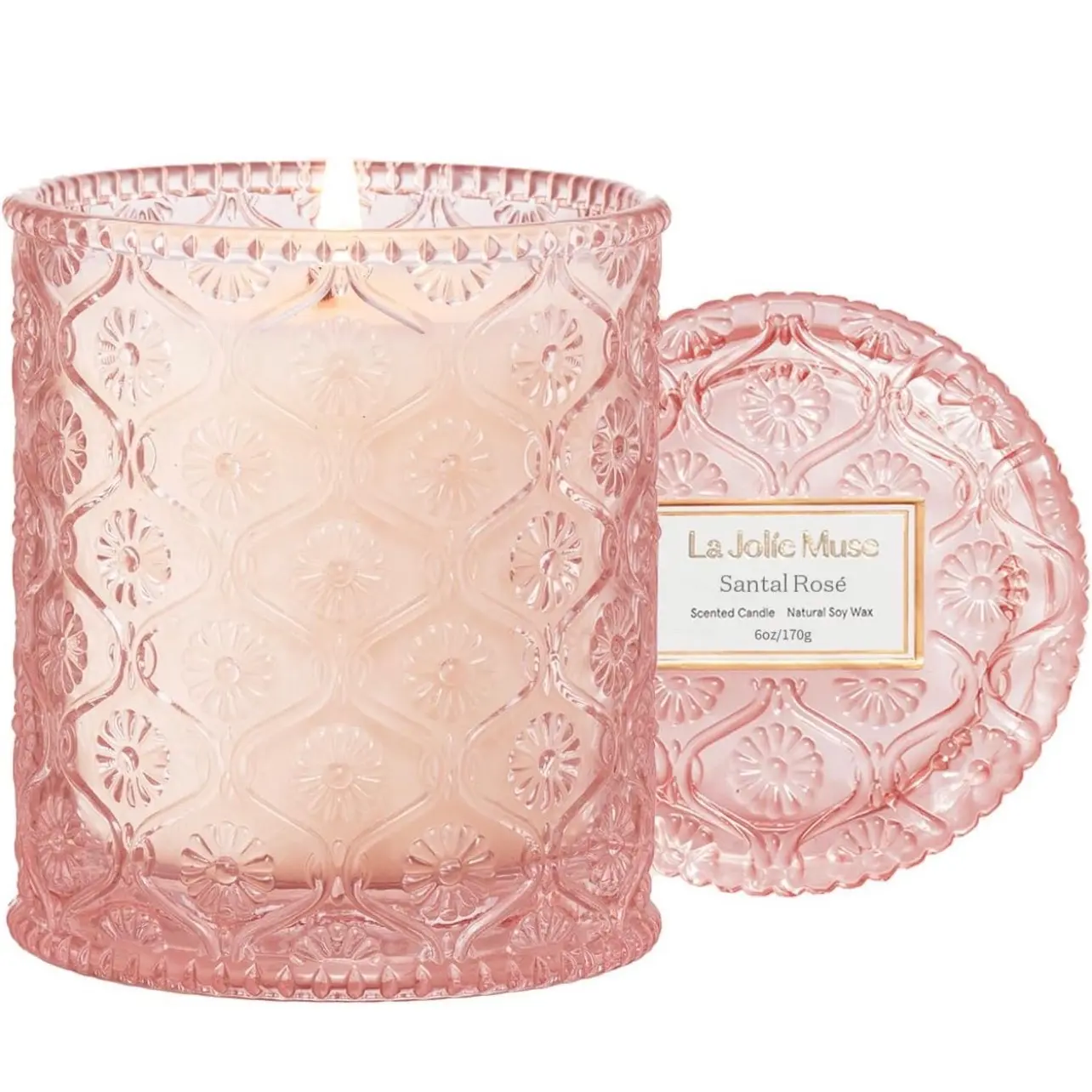 La Jolie Muse Scented Rose Candle, Natural Mothers Day Candles, Decor Gifts for Women