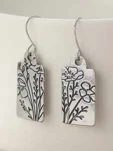 1 Pair Vintage Hollow Printed Geometric Ring Earrings, Minimalist Jewelry Accessories, Perfect Gift for All Seasons