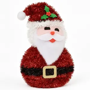 Deluxe 3D Tinsel Santa Decoration