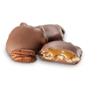 Asher’s Chocolates Milk Chocolate Pecan Caramel Patties - Gluten-Free, Individual Packs, All Ages, Snack & Dessert