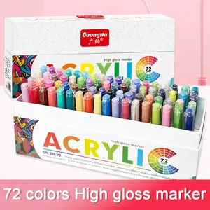 Guangna 586 Acrylic Highlight Markers Set, 72 Colors Large Capacity DIY Journal Pens, Professional Art Supplies for Halloween Christmas Painting