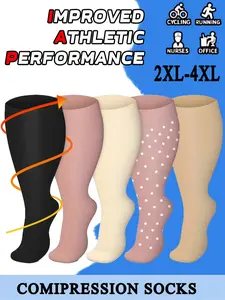 Plus Size Compression Socks, Sports Socks for Women & Men, Breathable Comfortable Socks for Running, Nurses, Pregnant Women, Compression Leg