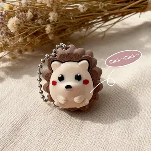 Cute Hedgehog Keychain Clicker, Creative Hedgehog Design Key Ring Stress Relief Toy, Unisex Gift Idea, Fun Key Fob Accessory for Boys and Girls