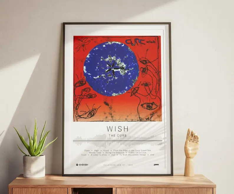 The Cure Poster | Wish Poster | Album Poster Prints | Wall Decor Posters | Album Cover | Rock Music Poster