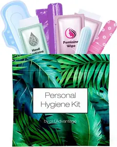 Menstrual Kit All-in-One |Convenience on The Go| Single Period Kit Pack for Travelling, Tweens & Teenagers| Green Ferns Plastic Comfort