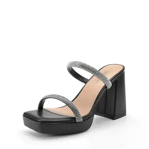 Dream Pairs Rhinestone Straps Chunky Sandals
