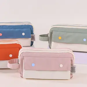 Blue Fruit New Rainbow Candy Bean Multi-Layer Pencil Case, Unisex Student Stationery Storage Bag, Office Stationery Supplies, High Aesthetic School Gift