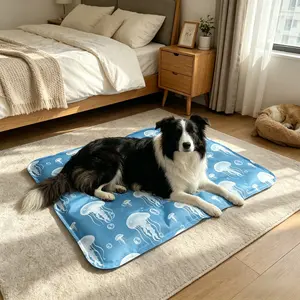 Summer Pet Bed Large Thick Ice Pad, Waterproof Bite-Resistant Cooling Mat for Dogs and Cats, Anti-Leak Summer Sleeping Pad, Puppy Bed
