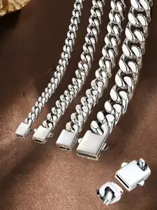 Titanium Steel Cuban Link Chain Necklace for Men Women, Non Tarnish Hypoallergenic Curb Chain, Hip Hop Jewelry for Gift