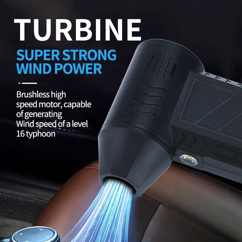 Cordless Turbo Jet Air Duster Portable Fan, Electric Computer Keyboard Cleaner for PC Car Home Electronics Dust Removal Tool