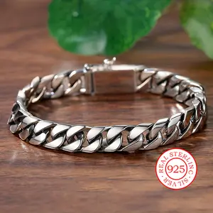 [Vintage Cuban Link] Handcrafted 925 Sterling Silvery Timeless Vintage Cuban Link Bracelet | Durable And Stylish Jewelry