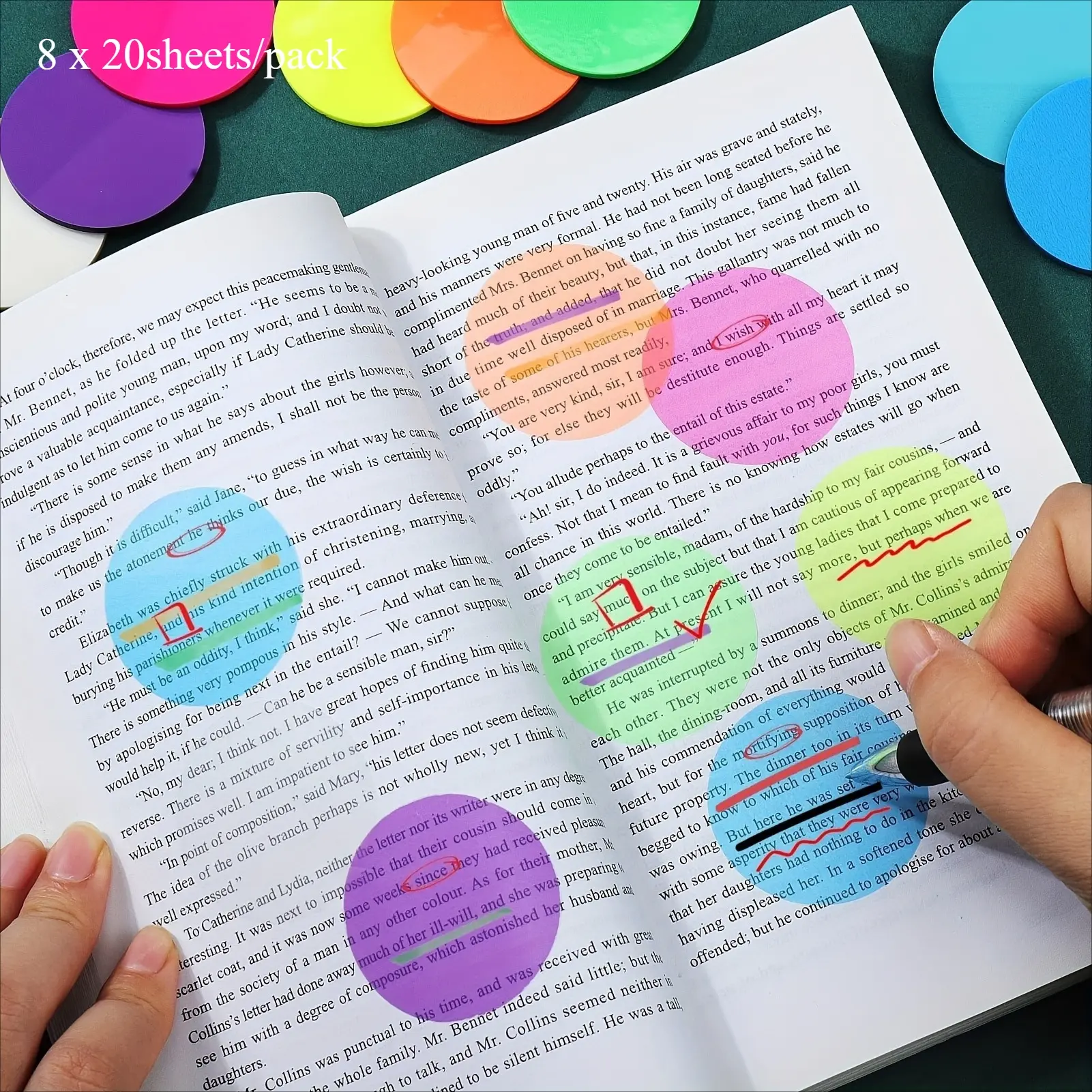 Transparent Sticky Notes, Cute Round Clear Waterproof Sticky Tabs, Translucent Book Markers Page Flags Stickers, Adhesive Stickers, Bible Journaling Accessories Aesthetic Office School Study Supplies, Bookmarks