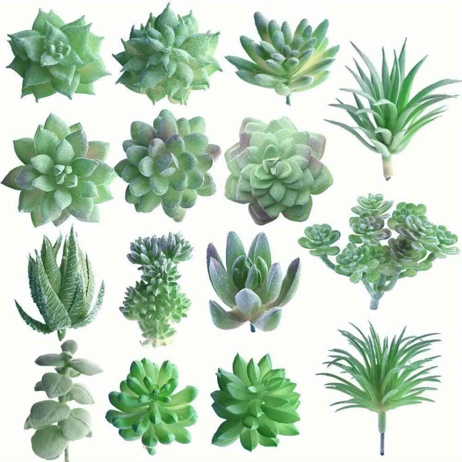 20 Pcs Random Unpotted Artificial Succulents - Decorative Plants for Home Indoor Garden, Holiday & Party Decor, Craft Classes, DIY Projects - Instant Green Decor Boost, Natural Look Brightens Rooms, Trim Branches for Custom Mini Pots
