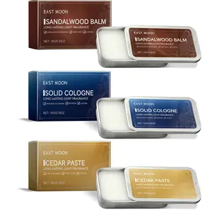 Men's Solid Perfume Balm Set, Sandalwood, Cedar, Patchouli Scent, Refreshing Non-Sticky, Portable Fragrance, Perfect Gift, Elegant Fragrance, Portable Convenience
