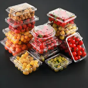 50pcs transparent plastic square food containers with hinges & clear lids. Single-use, ideal for takeout desserts, cakes, sandwiches etc. Kitchenware Disposable—suitable for food storage & on-the-go meals.