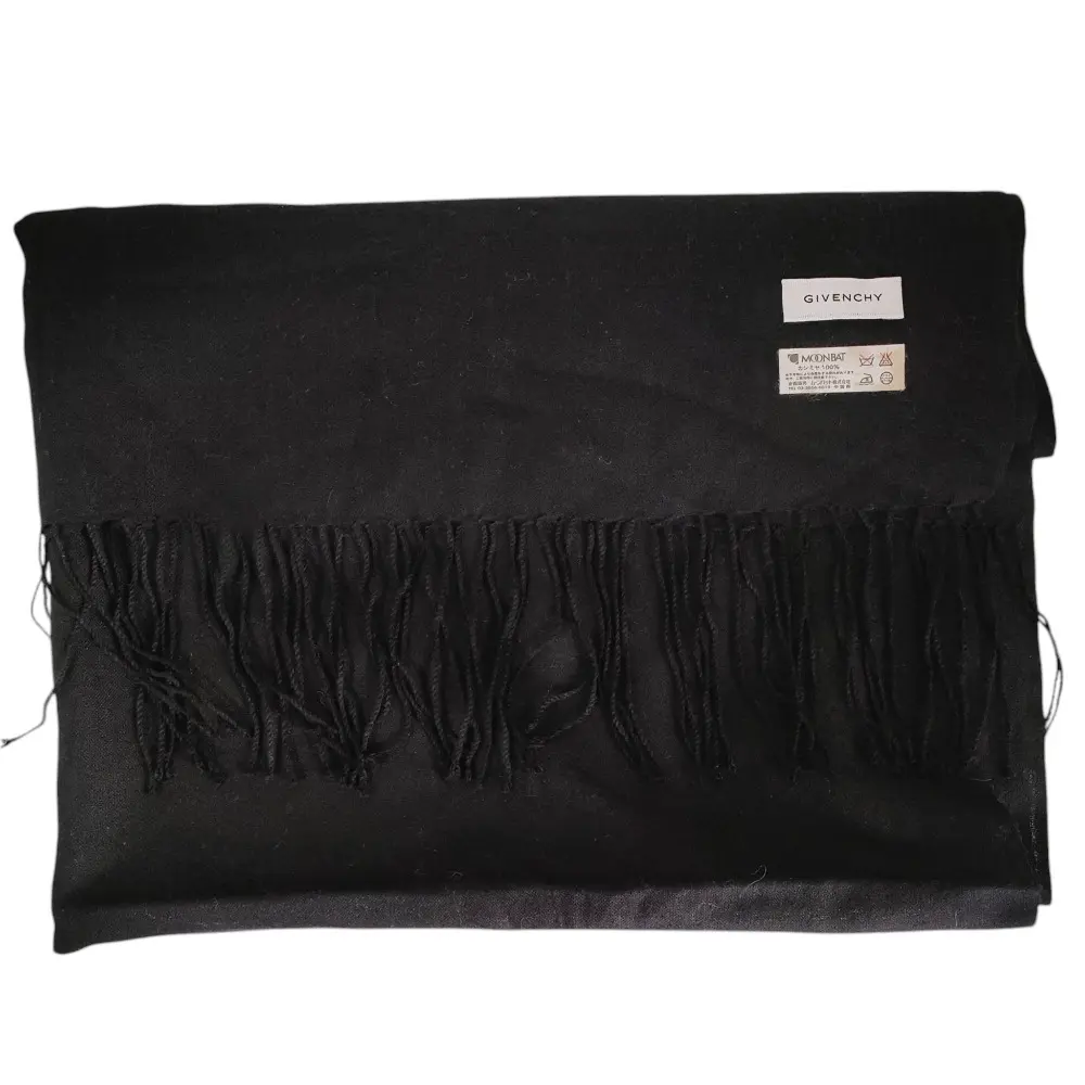 Pre-owned GIVENCHY Cashmere Small Leather Goods Fringe Scarf