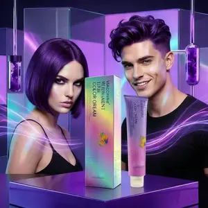 Luxury Violet Hair Dye Cream, Deep Rich, Silk Smooth Gloss, Long-Lasting Salon Effect, Permanent Hair Color, 100% Coverage, 9 Weeks Durability