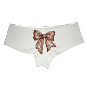 Football Bow Panties, Cute Women’s Football Fan Underwear, Cheer Bow Design, Game Day Spirit Panties, Comfortable Apparel for Women, Perfect for Football Season Comfy Fit