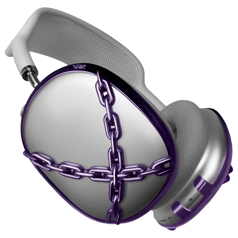 qlix Silver Chains Frames for AirPods Max 1 & 2, Durable