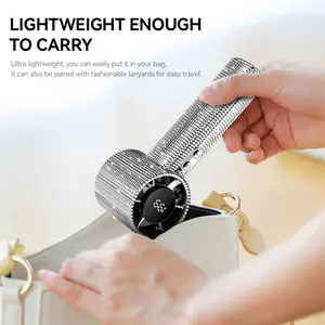 Luxury Full Diamond High-Speed Handheld Fan, Portable, USB-C Rechargeable Turbo Fan, Digital Display & Speed Ajustable, Summer Gift Box