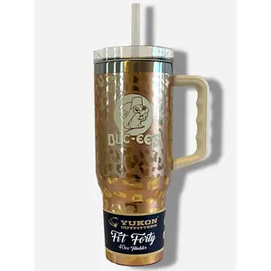 Buc-ee's Yukon Outfitters Gold Leopard Print 40oz Tumbler
