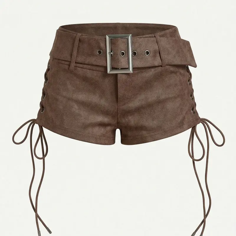 Women's Shorts Drawstring Grommet Eyelet Going Out Western Outfits Country Concerts Outfits