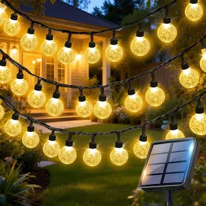 50/100 LED Bubble Globe Fairy Lights, Outdoor Solar String Lights, Waterproof Led Light, Ipx4, 1.7cm Ball, Button Control, for Summer Garden Patio Yard Trees Wedding Birthday Party Poolside Solar Light