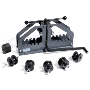 VEVOR Tube Roller Bender, Max 1-1/2 Manual Tube Pipe Roller Bender with 6 Dies, 360 Copper Aluminum Pipe Bending Tool for Square, Round Tube Flat Bar, Ideal for HVAC Air Conditioning Auto Repair