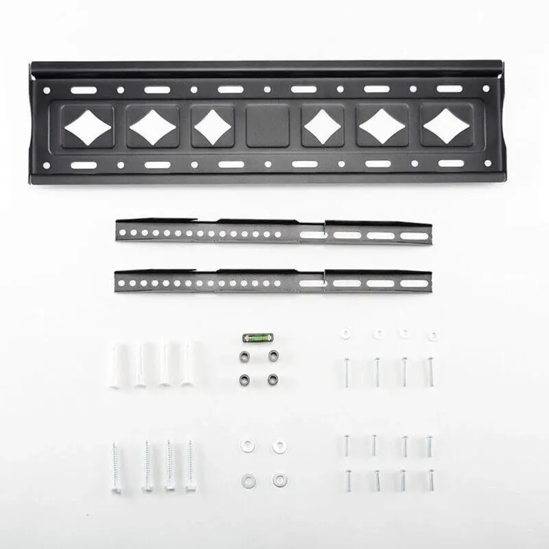 Sturdy Heavy Duty Steel Wall Mount TV Bracket - New Model, Fits 32-70 Inch LED, LCD, OLED & Plasma Flat Screens, Includes Mounting Plate, Safety Screws & Screws, Supports Below 110 lbs, Includes Screws