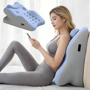 Universal multifunctional neck pillow for lying down, ergonomically designed memory foam—soft yet supportive, suitable for sleeping and reading, all-season multi-purpose knit fabric, neck and back support, includes a washable pillowcase.