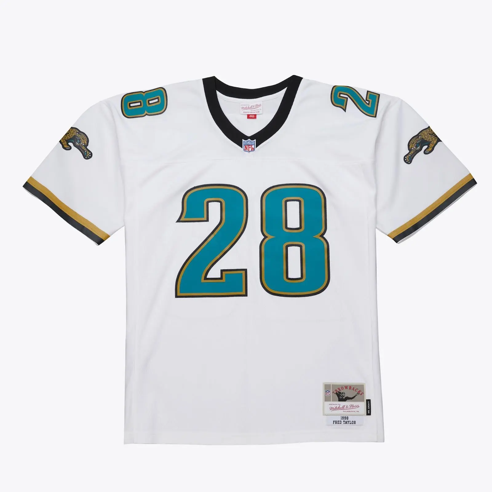 Men's Fred Taylor White Jacksonville Jaguars 1998 Legacy Jersey
