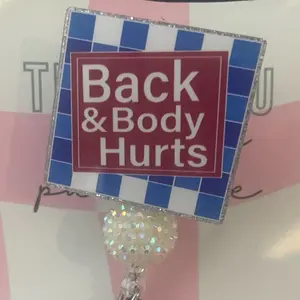 Badge reel retractable interchangeable beaded