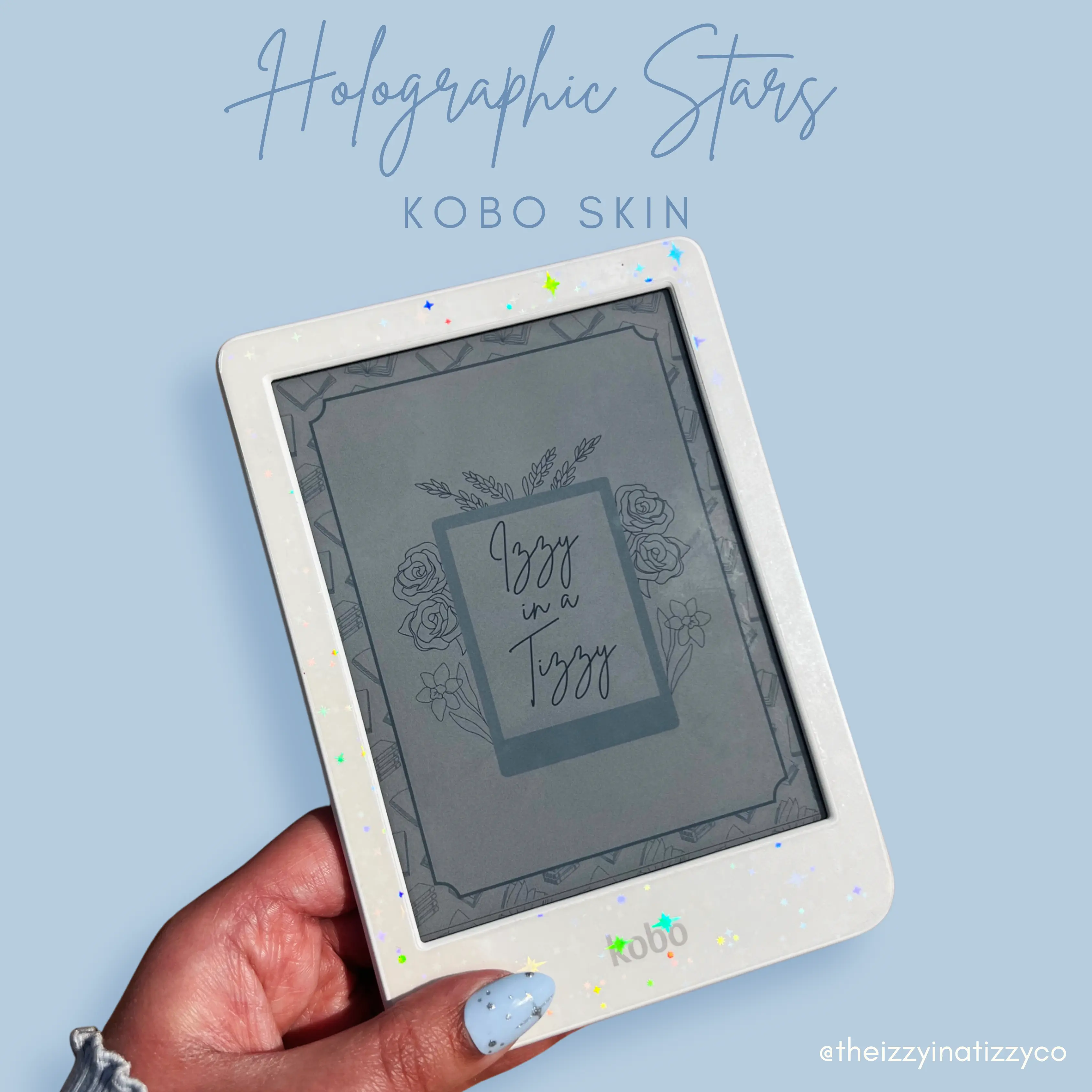 Holographic Kobo Skin- Clear Holographic Kobo Clara Skin, Kobo Libra Skin, E-Reader Skin, Kobo Decal