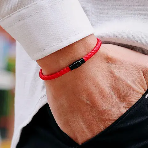 Magnetic Buckle Braided Bracelet, Simple Solid-Color Bracelet for Men and Women, Couples Bracelet, Fashion Accessory for Daily Wear, Fashionable Bracelet Style