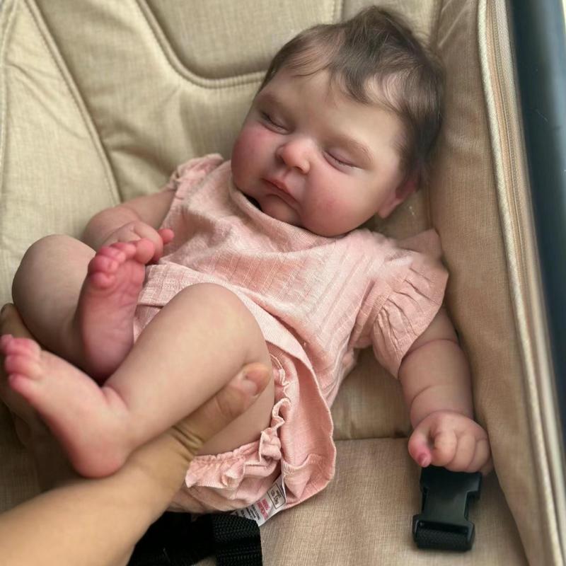 Peaches Lifelike Reborn Baby Doll 20 inch 50 cm Soft Body Realistic Newborn Dolls Weighted Vinyl Dolls for Kids Age 3+ with Handmade Nails and Soft Baby Powder Scent