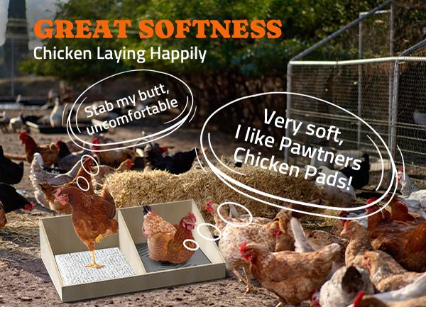 Pawtners Chicken Nesting Box Pads, 6-Pack Value Washable Reusable Silicone Mat Liners (12x12in) for Chicken Coop Hens, Egg Protection, Reduces Cracking Poultry Bedding Mats