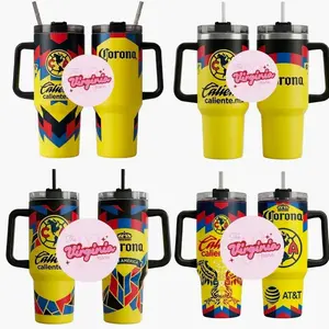 Yellow America Corona Club Soccer Tumbler, Cup Soccer Club Mug Fan Drinkware Gift, Gift for fan