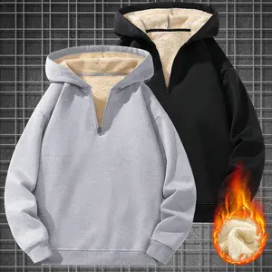2pcs Unisex Fleece-Lined Hooded Sweatshirts - Cozy Kangaroo Pocket Pullover Hoodies for Fall/Winter, Casual Solid Color Regular Fit, Essential for Outdoor Activities, Sweater Hoodie