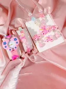 6pcs Butterfly Theme Watch Set, Cute Beaded Decoration Style, Perfect for Kids Parties, Summer Vacation, Halloween, Back-To-School